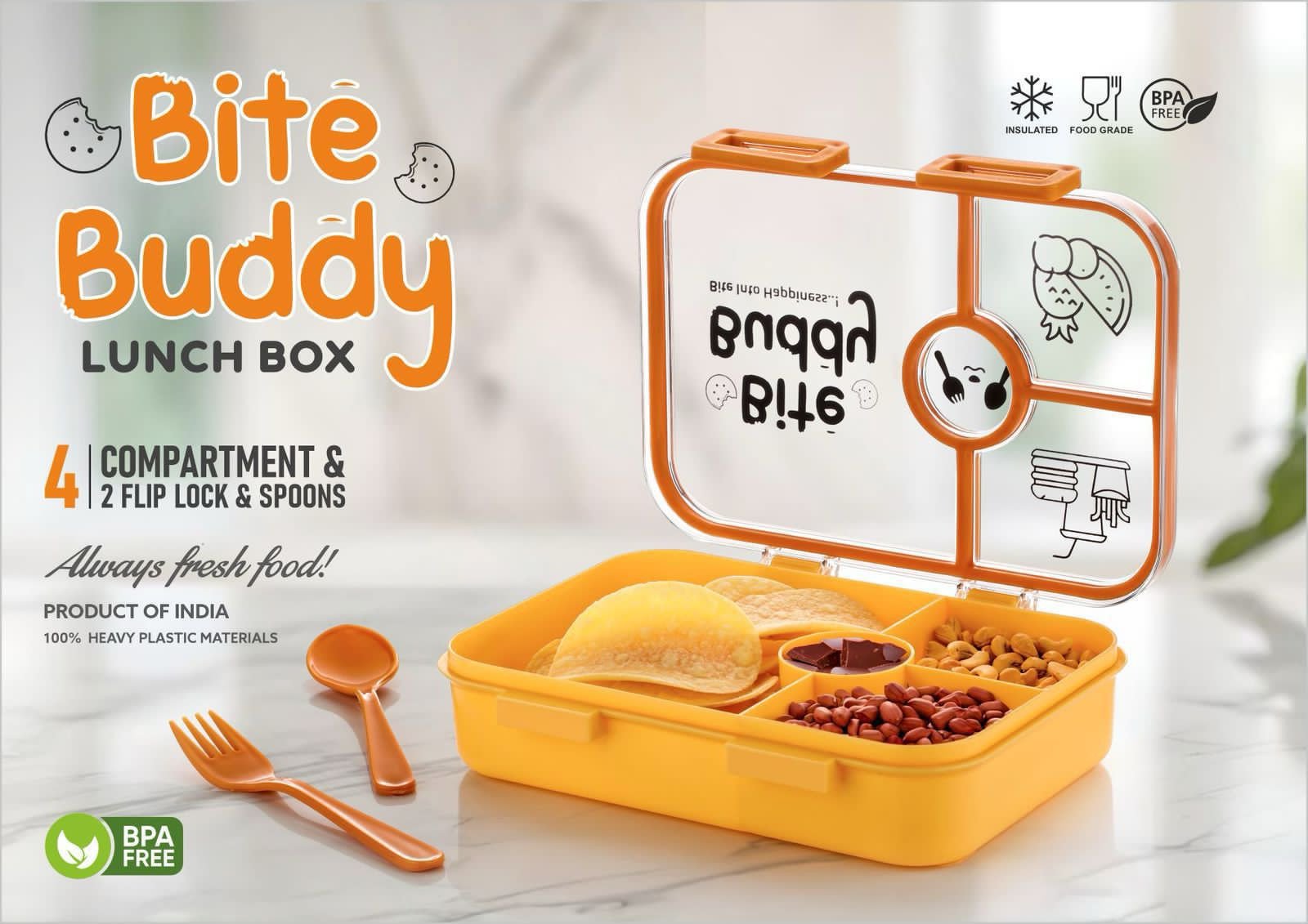 Bite Buddy 4-Compartment Lunch Box