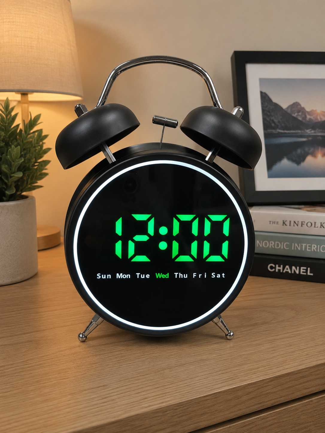 TWIN BELL LED CLOCK