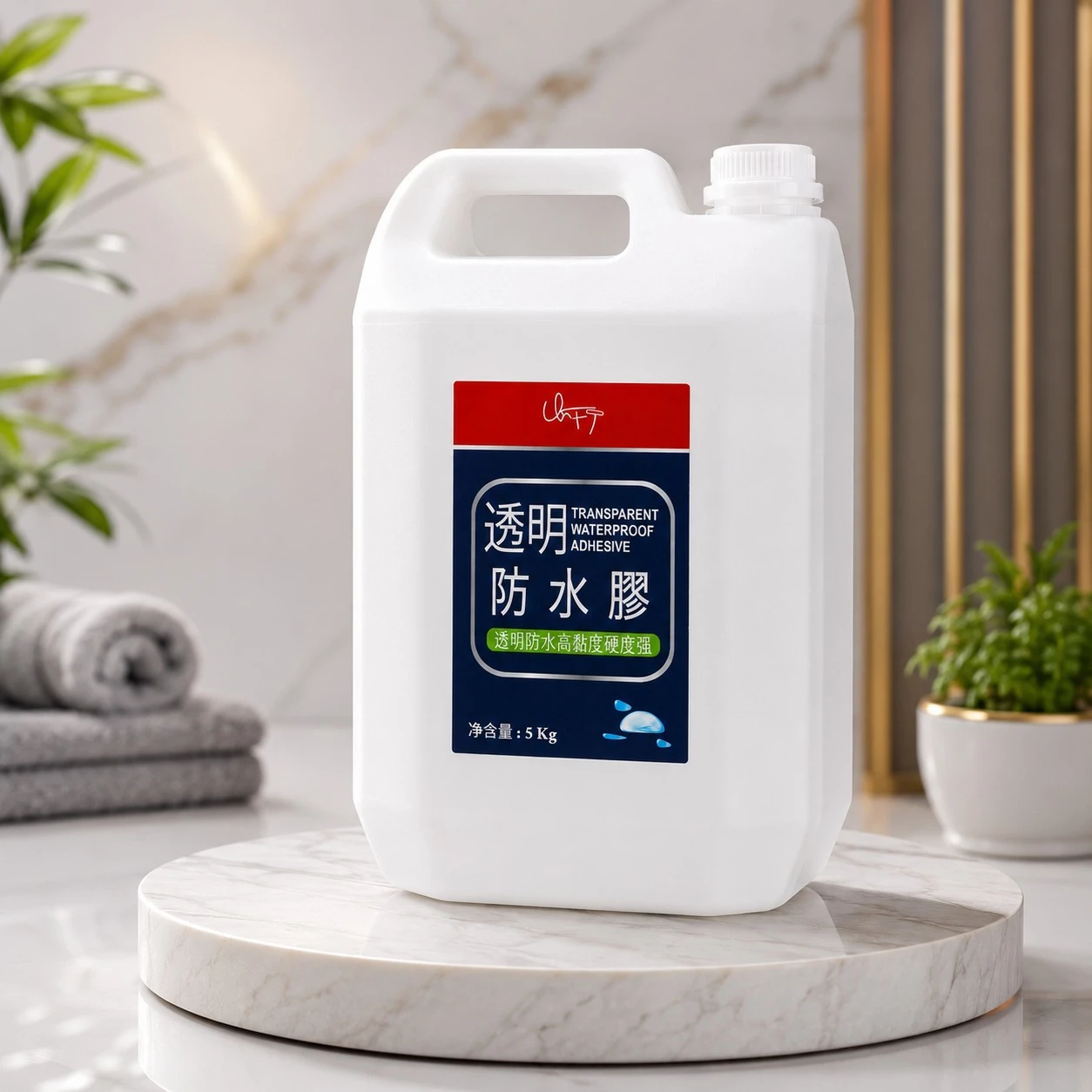 Transparent Waterproof Glue Can ( with brush ) 5kg
