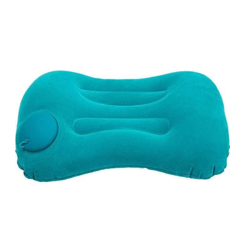 Button Square Neck Pillow ( blue / navy blue )