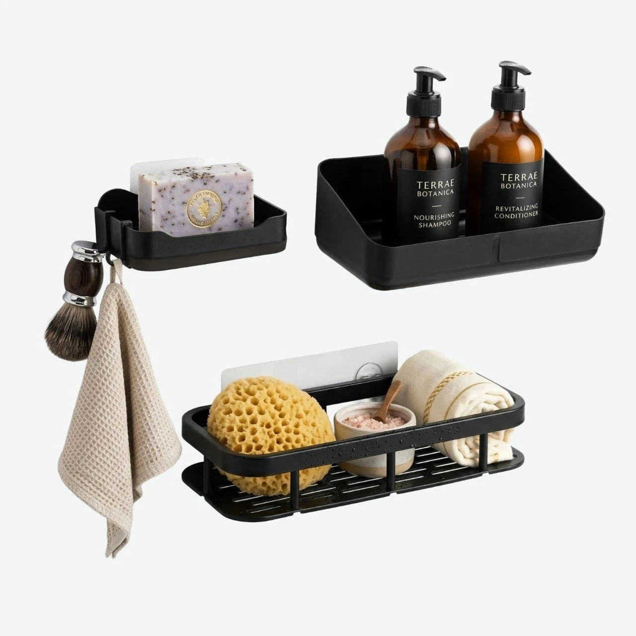 soap dish + shelve + rack shelve ( 3 pcs set plastics )